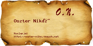 Oszter Niké névjegykártya